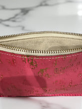 Abbey Pink & Gold Leather Convertible Clutch-Whipstitch