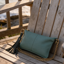 Color Block Leather Convertible Clutch
