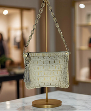 Sammy- Beige & Gold Croc