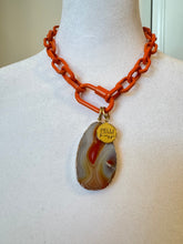 Enamel Agate Necklace- Orange