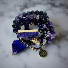 Druzzy Heart Gemstone Bracelet Stack