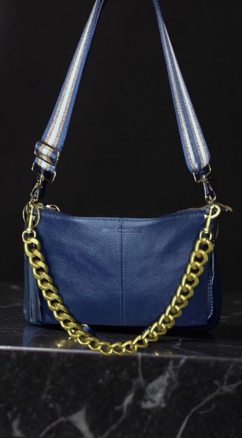 Elli Convertible Clutch-Navy