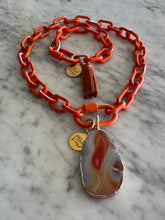 Enamel Agate Necklace- Orange