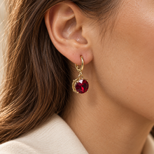 Solitaire Crystal Drop Huggie Earrings
