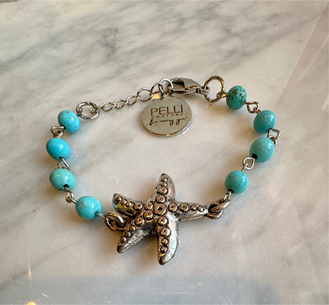 Turquoise Howlite and Star Bracelet