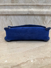 custom made to order Blue embossed Italian leather Midi Crossbody Bag
