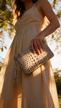 Abbey -Beige / Brown Embossed Croc Leather