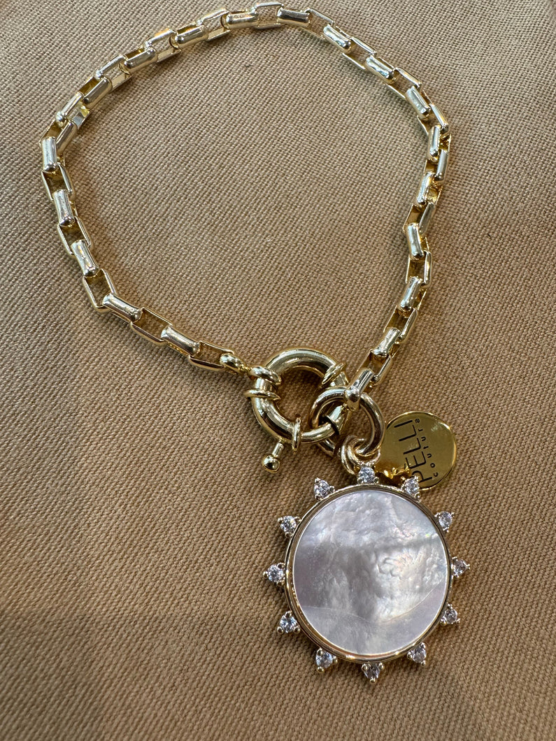 Mother of Pearl Disk Bracelet
