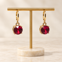 Solitaire Crystal Drop Huggie Earrings