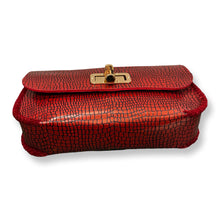 Maxi Bag - Red Croc Embossed Leather