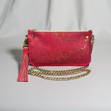Abbey Pink & Gold Leather Convertible Clutch-Whipstitch