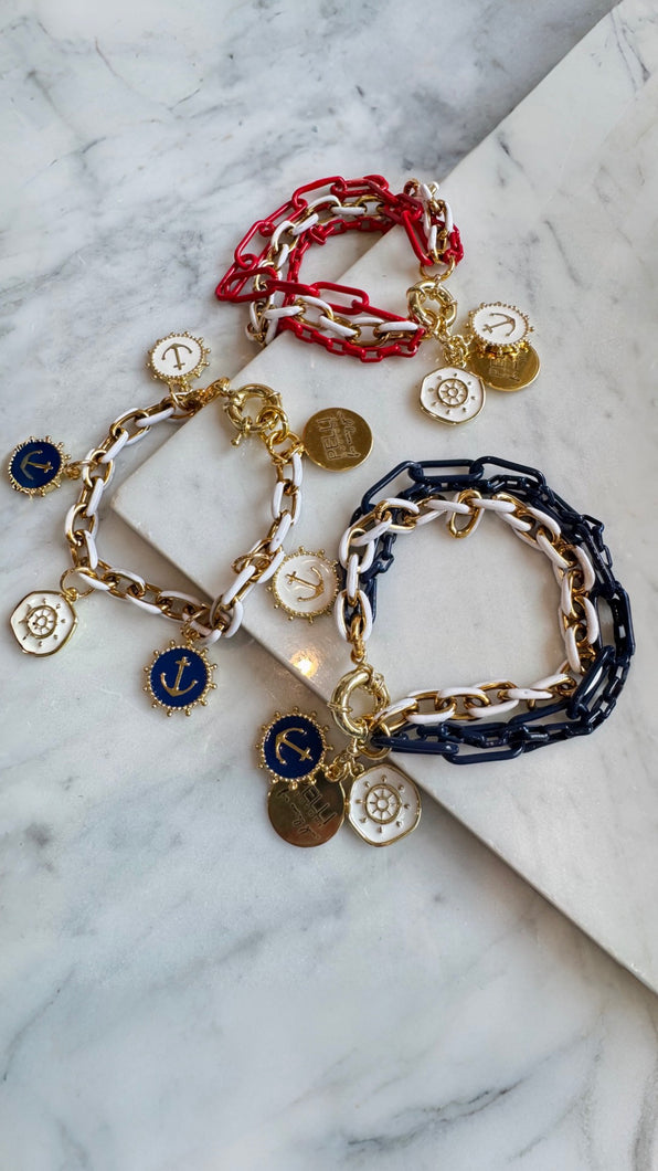 Enamel Chain & Charm Bracelet