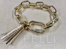 Enamel Bracelet with leather tassel