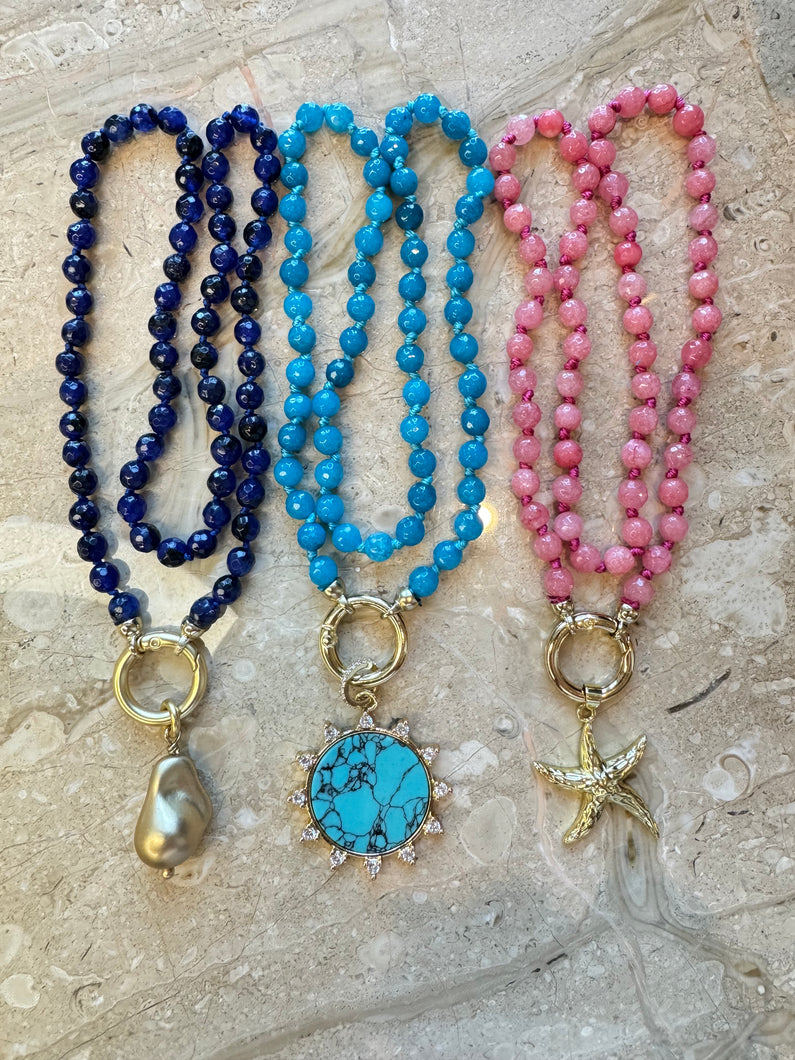 3-way Agate Charm Necklace