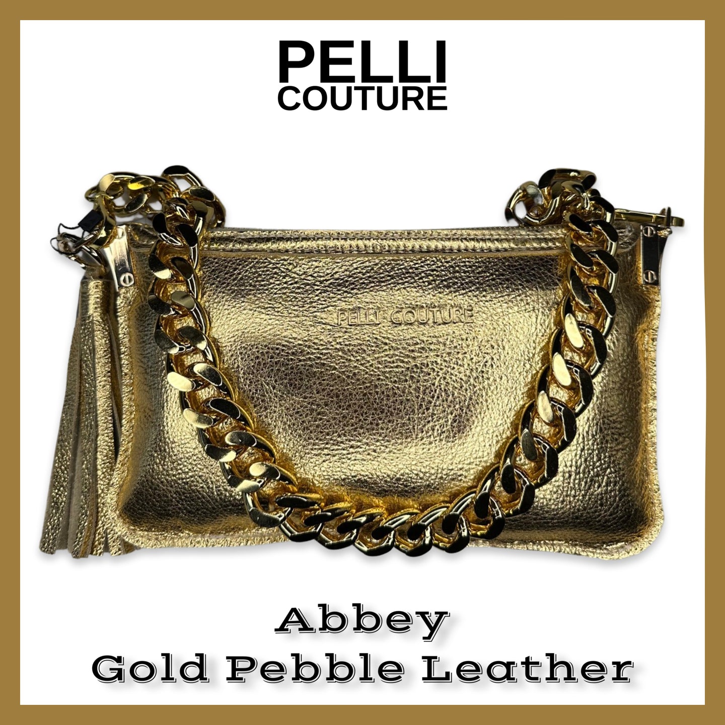 Abbey- Gold Pebble Leather