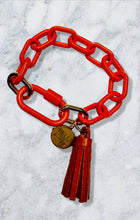 Enamel Bracelet with leather tassel