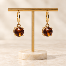 Solitaire Crystal Drop Huggie Earrings