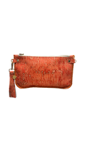 Abbey Convertible Clutch- Orange Leather