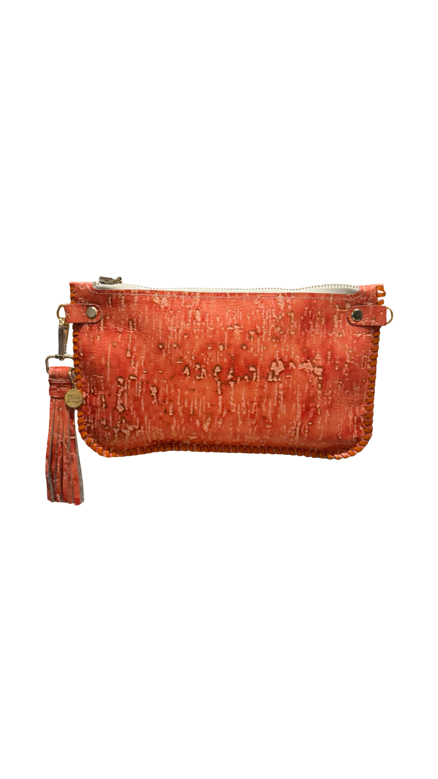 Abbey Convertible Clutch- Orange Leather
