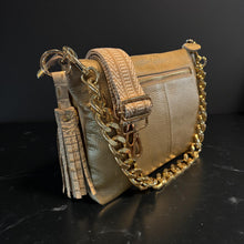 Ellie Convertible Clutch-Gold Leather