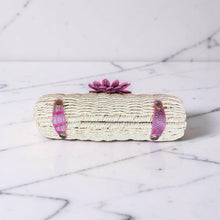 Flower Power Natural Straw Convertible Clutch