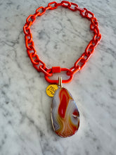 Enamel Agate Necklace- Orange