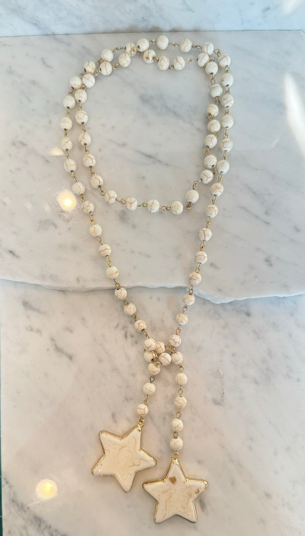 Stars Rosary Lariat Necklace