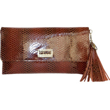 Maria Convertible Clutch-Brown Snake Embossed Print