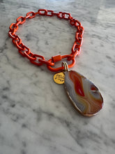Enamel Agate Necklace- Orange