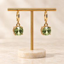 Solitaire Crystal Drop Huggie Earrings