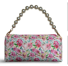 Madison Floral Leather Convertible Clutch- Two straps
