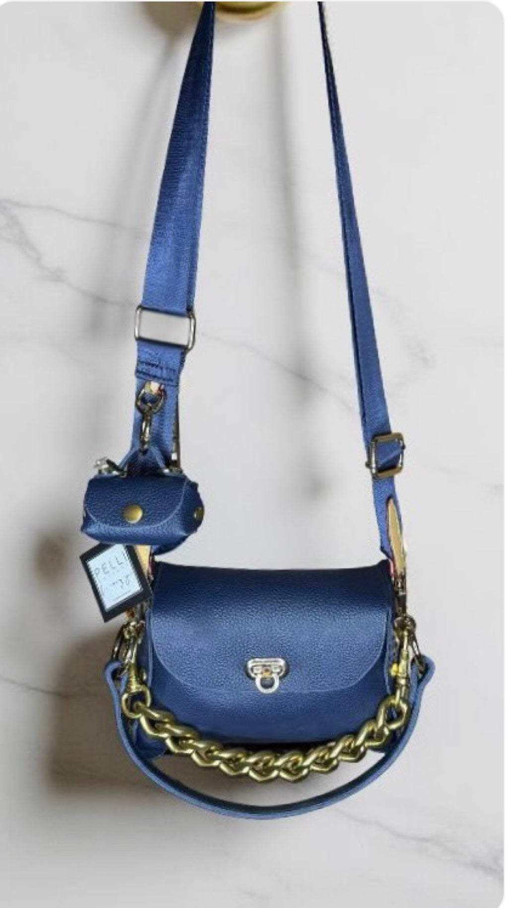 Lola- Blue pebble leather