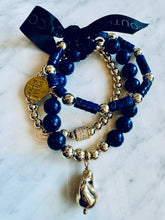 Blue Lapis Trio Bracelet Stack