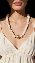 Jackie Wooden Necklace w/ Brushed Brass Bead