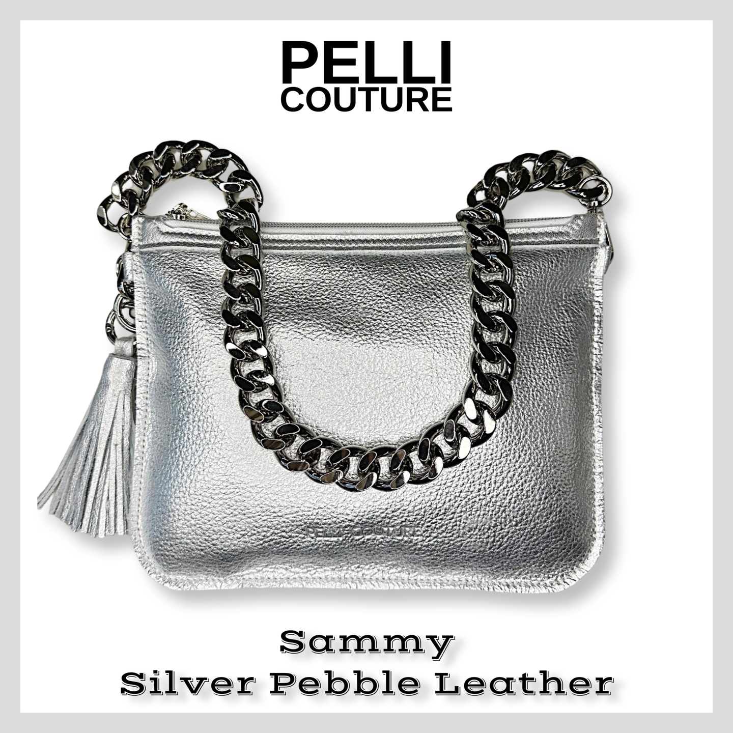 Sammy- Silver Pebble Leather