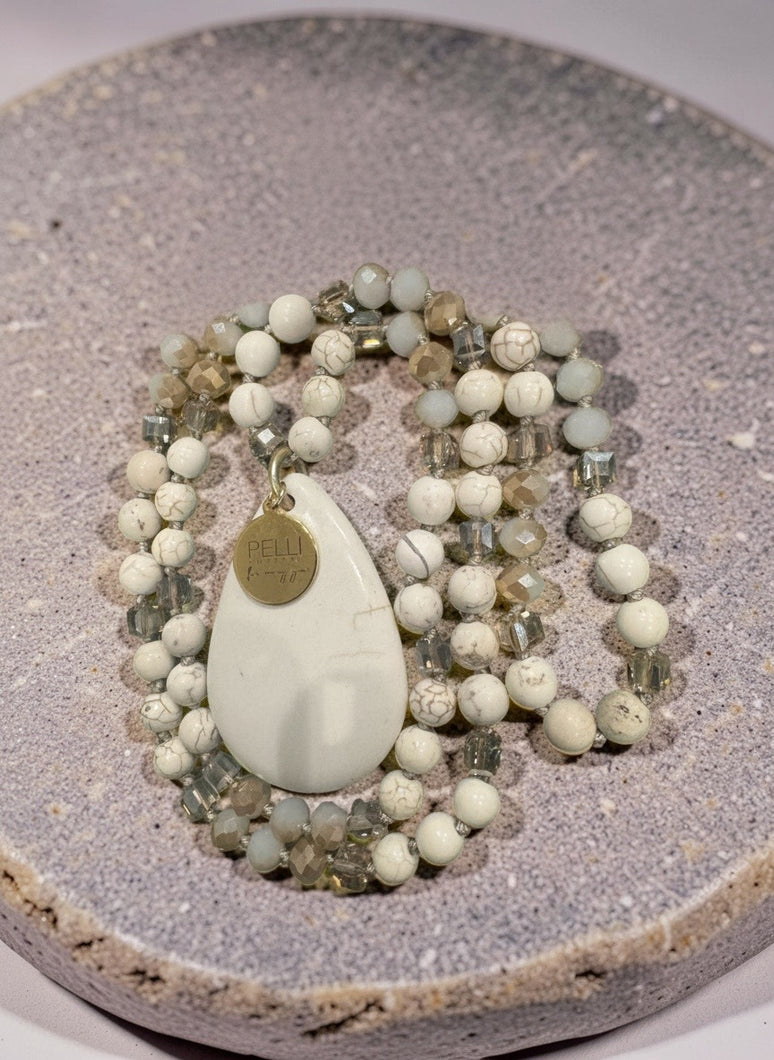 Howlite Teardrop Necklace
