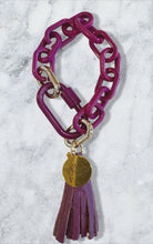 Enamel Bracelet with leather tassel