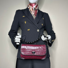 Midi Braided Convertible Clutch- Brick Red Italian Leather