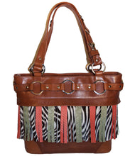 Attachable Leather Zebra Fringe for Jessica Tote Bag