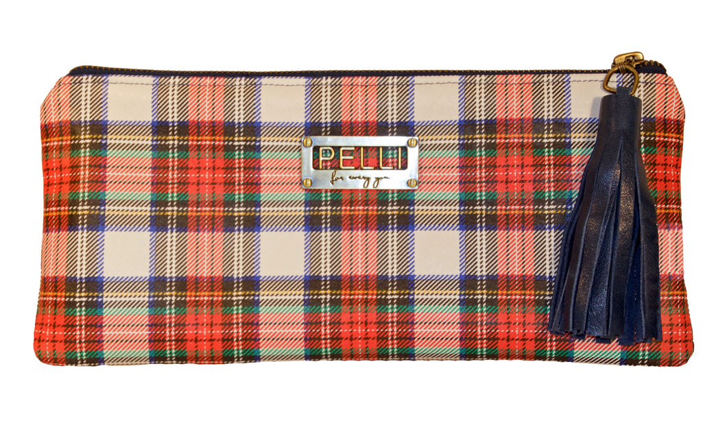 Kerry Clutch Tartan Plaid Leather