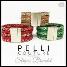Stripes Metallic Leather Bracelet