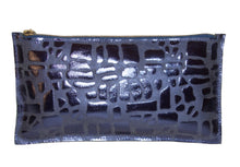 Abbey Pillow Clutch- Metallic Blue, Champagne or Bronze Embossed Giraffe Leather