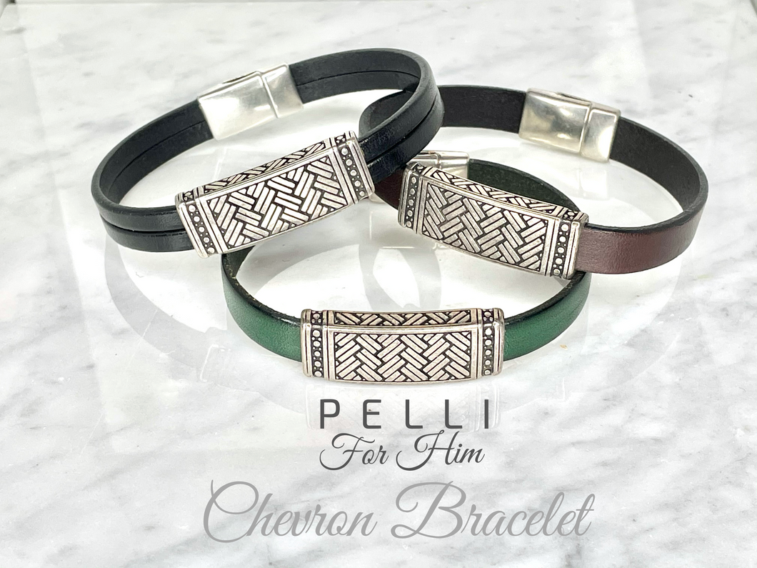 Chevron Leather Bracelet
