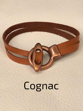 Antique Copper Toggle Leather Bracelet