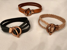 Antique Copper Toggle Leather Bracelet
