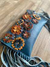 Fringe & Flower Leather Crossbody/Clutch