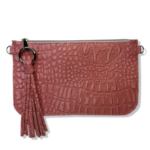 Pink Croc Embossed Leather Abbey