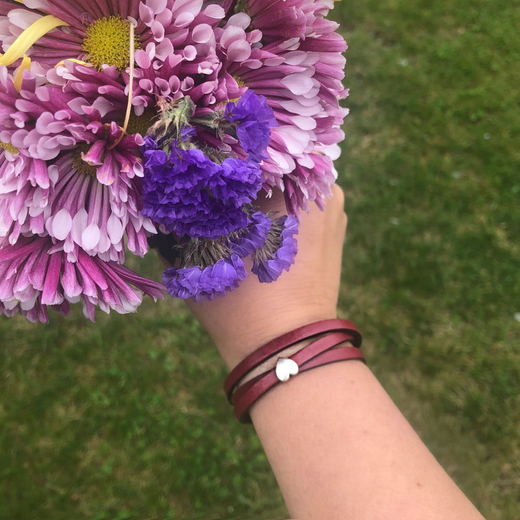 Leather Heart Bracelet