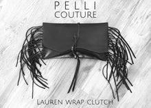 Lauren Convertible Double Strap Wrap Clutch-Natural Edge-Black
